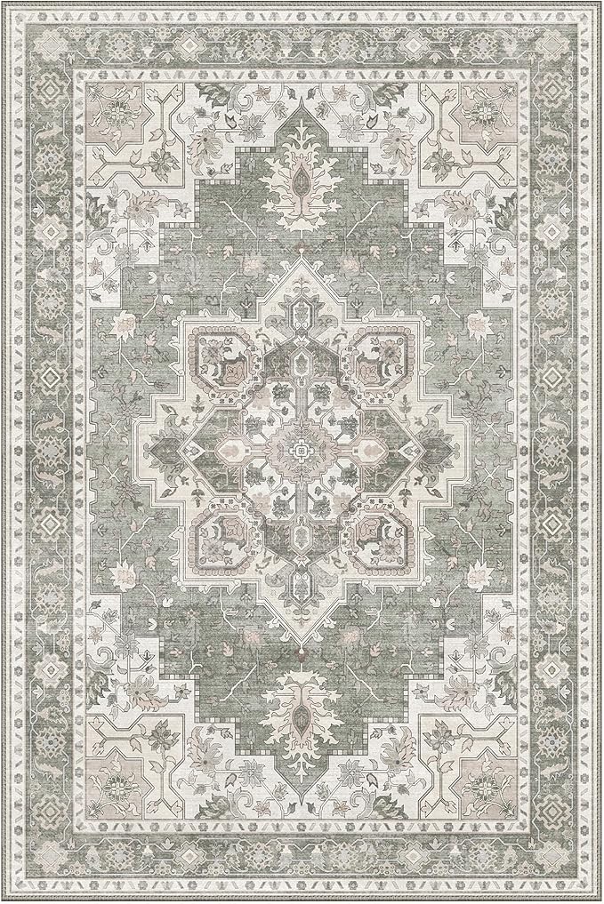 GENIMO 9x12 Area Rugs for Living Room, Non Slip Machine Washable Vintage Rugs - Image 7