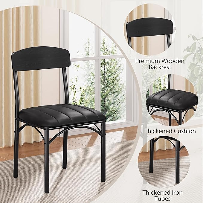 51‘’ Round Dining Table Set for 4, Kitchen Table and Chairs for 4, Circle Table - Image 6