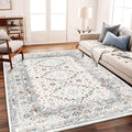 Washable Vintage Area Rug 6x9 Boho Chic Medallion Distressed Design by CHAMPLANT
