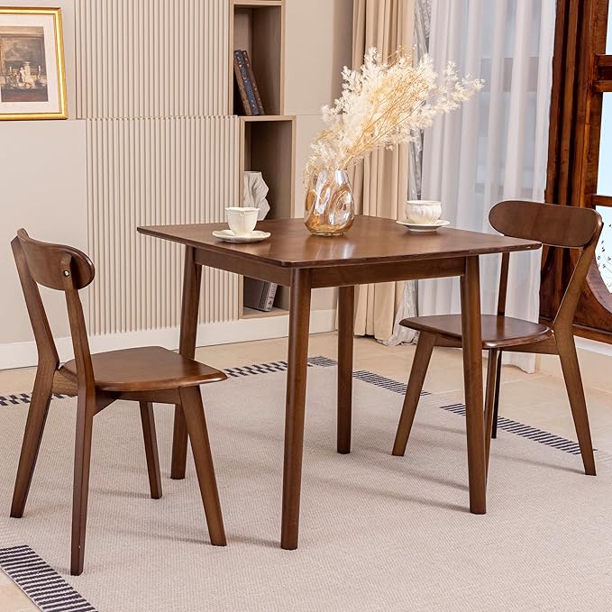 DELAVIN 29.5" Solid Wood Dining Table, Modern Small Dining Table, Square - Image 2