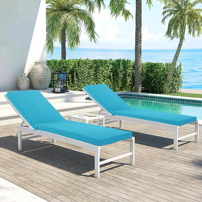 Chaise Lounge Cushions Outdoor Set of 2 - Image 9