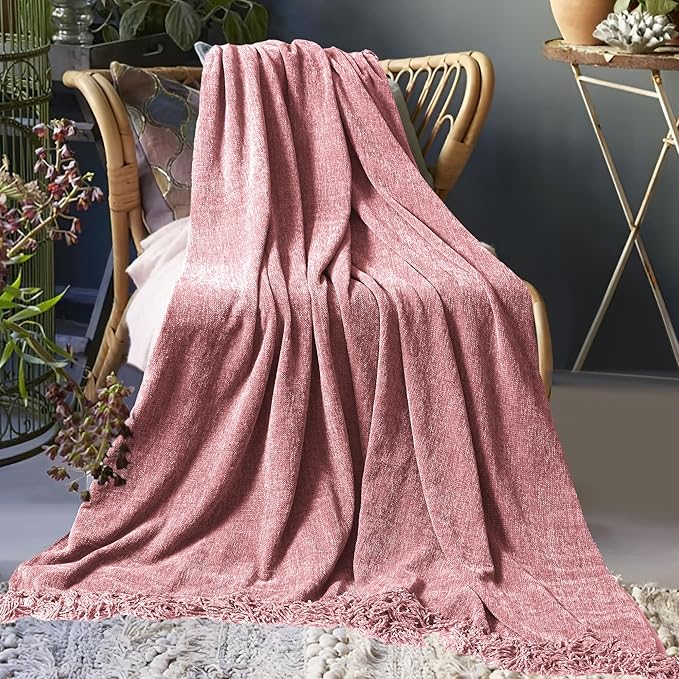 Chenille Throw Blanket for Couch 60"X 80" Twin, Soft Cozy Throws - Image 8