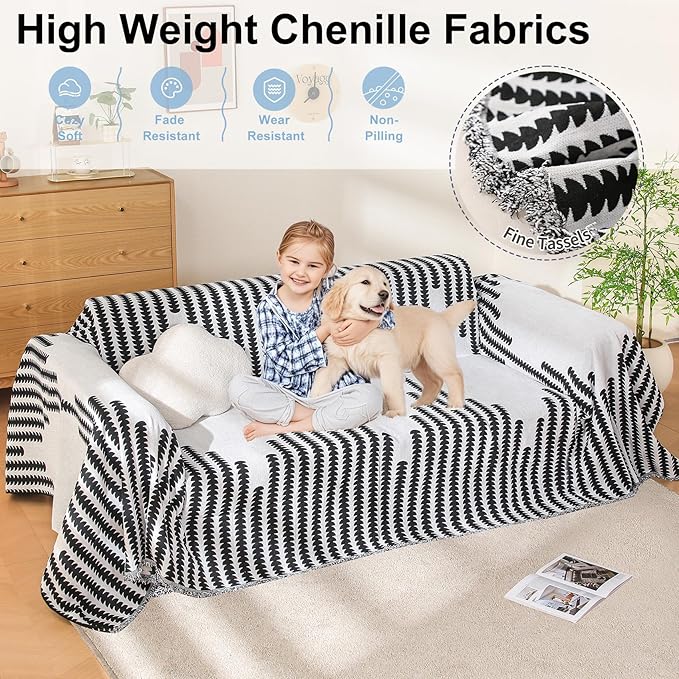 Boho Sofa Cover, Couch Covers for 3 Cushion Couch Sofa Pet Friendly, Sofa Cover - Image 2