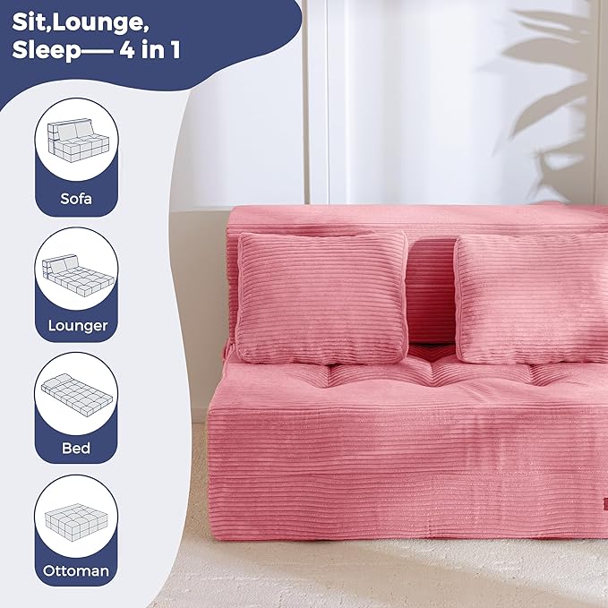 MAXYOYO Convertible Sofa Bed, Fold Out Loveseat Sleeper Sofa - Image 9