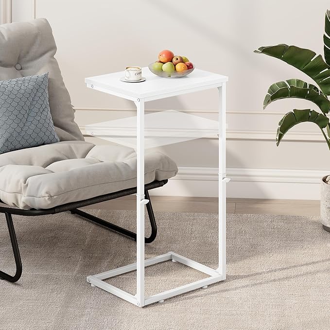 Vagusicc C Shaped End Table for Couch, 33.2'' Extra Tall C Table Adjustable - Image 5