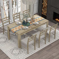 7-Piece Wooden Dining Set with Mutifunctional Extendable Table 12" Leaf and 2 by FAVSH