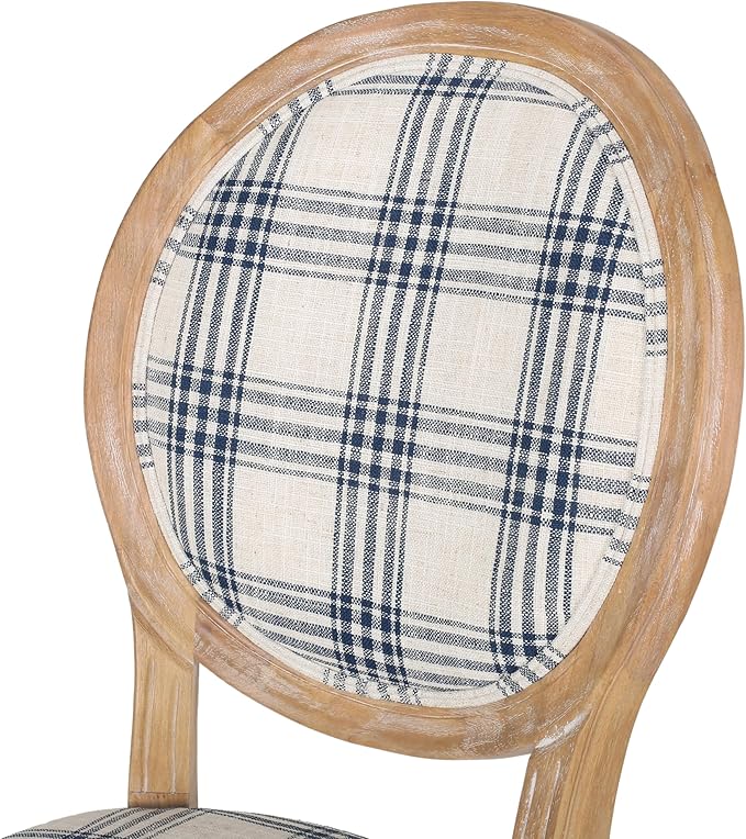 Christopher Knight Home Phinnaeus Dining Chair Set, Dark Blue Plaid + Light - Image 12
