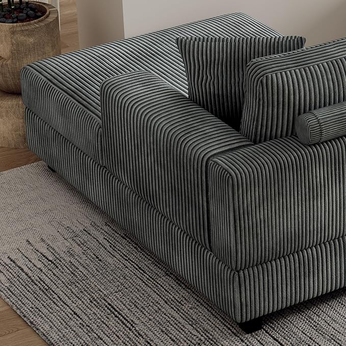 Eafurn Convertible L Shaped Modular Sectional Sofa Couch, 5 Seater Corduroy - Image 7