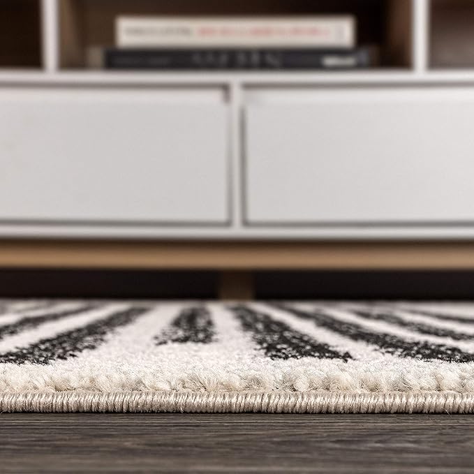 JONATHAN Y Khalil Modern Berber Stripe Cream/Black Runner Rug, Contemporary - Image 6
