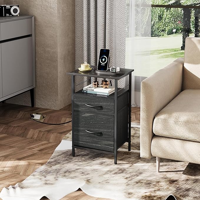 WLIVE Night Stand Set 2, Bedside Tables - Image 2