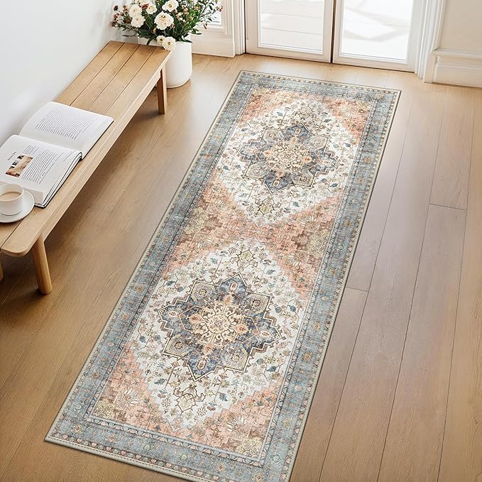 GENIMO 2x10 Runner Rugs for Hallway, Machine Washable Non Slip Vintage Rugs by GENIMO