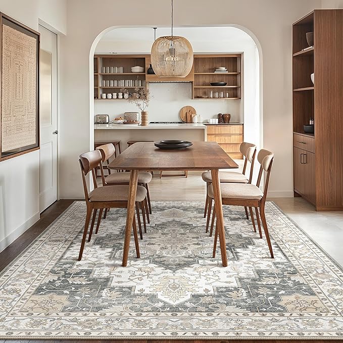 GENIMO 10x14 Area Rugs for Living Room, Machine Washable Non Slip Vintage Rugs - Image 2