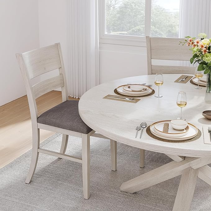 Peatuk Round Solid Wood Dining Table, Part of Dining Table Set, Mix and Match - Image 6