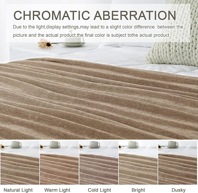 Chenille Throw Blanket for Couch 60"X 80" Twin, Soft Cozy Throws - Image 2