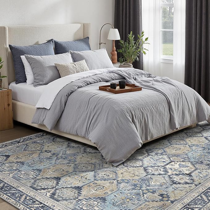 GENIMO 5x7 Area Rugs for Living Room, Machine Washable Non Slip Vintage Rugs - Image 4