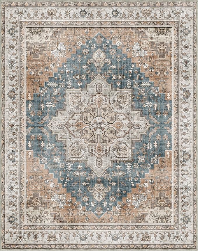 GENIMO 5x8 Area Rugs for Living Room, Machine Washable Low Pile Rugs, Chenille - Image 7