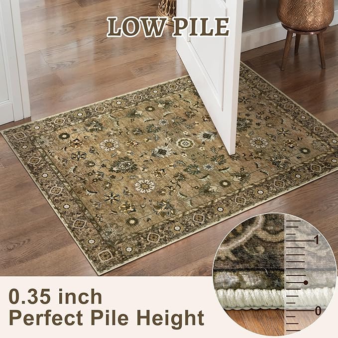 Tangsoo Floral Runner Rug 2x6 Washable Rug - Image 4