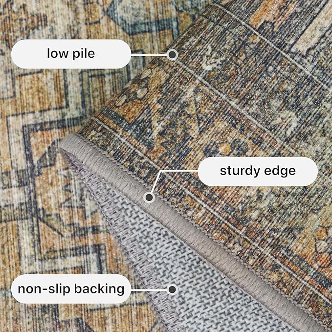 GENIMO 2x8 Runner Rugs for Hallway, Machine Washable Non Slip Vintage Rugs - Image 6