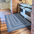 Homespice Denim Premium Jute Braided Area Rug, 2x6' Rectangular Hall Runner Blue by Homespice