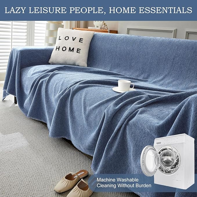 STACYPIK Durable Simple Blue Sofa Cover - Image 6