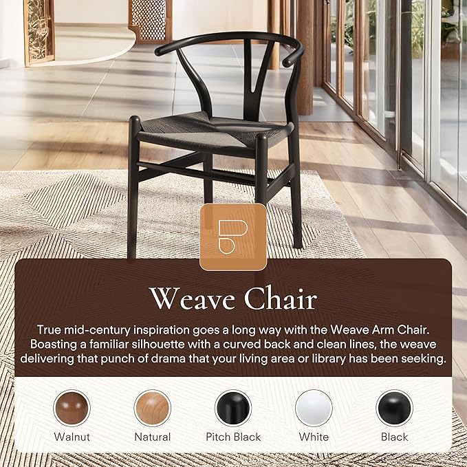 POLY & BARK Weave Chair in Pitch Black - Image 3