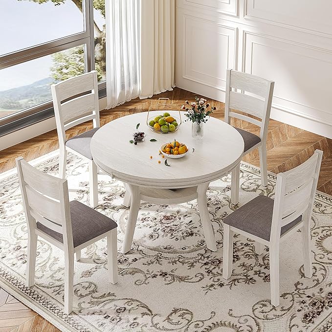Dining Chairs Set of 4, Solid Wood Farmhouse Chairs - Image 3