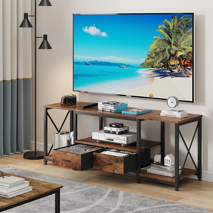 TV Stand with Fabric Drawer - Image 4