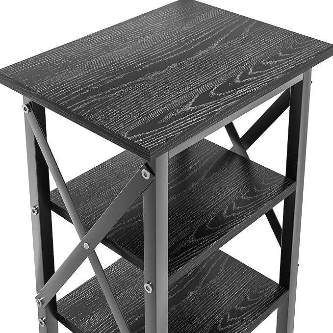 VECELO End Table Set of 2, Bedside Table, X-Design Reinforced Nightstands - Image 9
