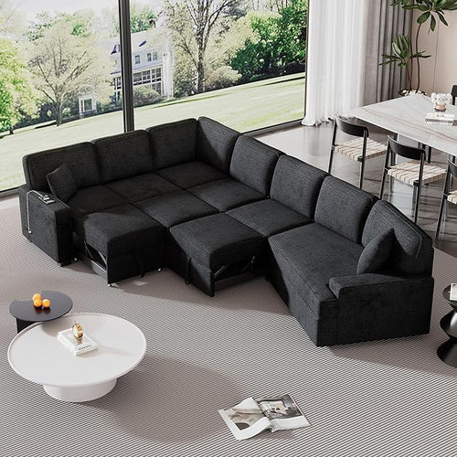 126" Extra Large Pull-Out Sofa Bed by Unknown
