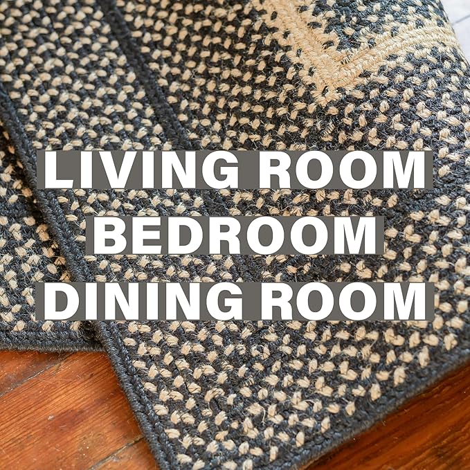 Manchester Black Braided Oval Area Rugs, 5x8' - Image 7