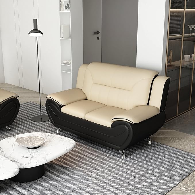 Container Furniture Direct Michael Modern Faux Leather Upholstered Stainless - Image 4