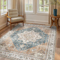 GENIMO 8x10 Area Rugs for Living Room, Machine Washable Non Slip Vintage Retro by GENIMO