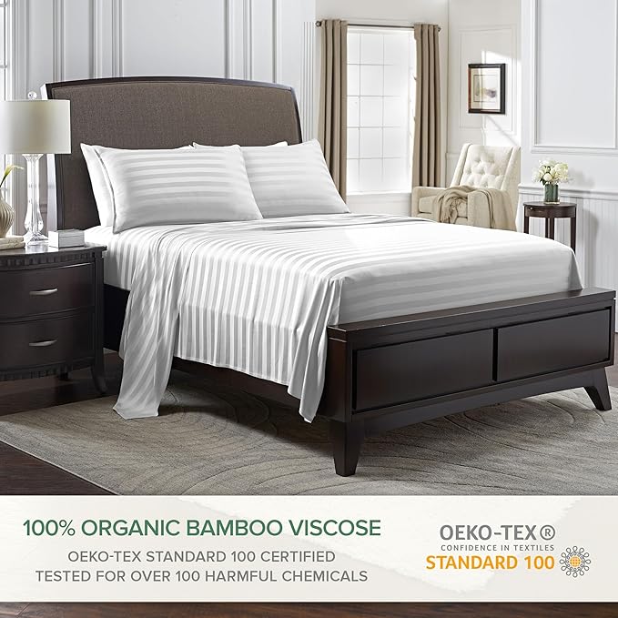 Split King Sheets by Pure Bamboo, Genuine 100% Organic Viscose Derived from - Image 2