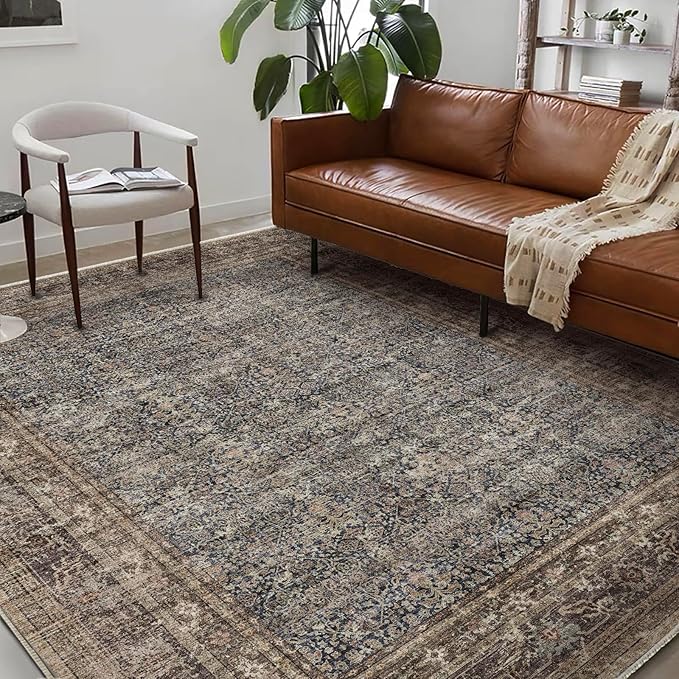 Area Rug 6'x9' Washable Vintage Traditional Floor Cover Thin Retro Kitchen - Image 2