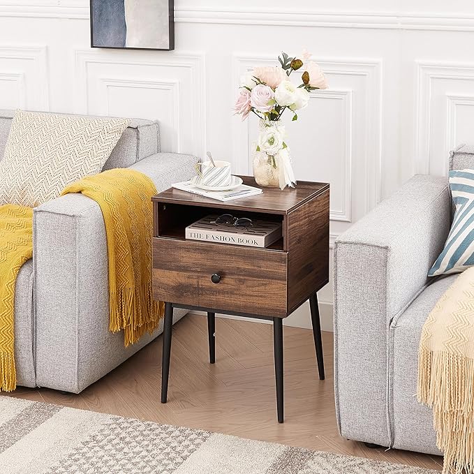 VECELO 2-Tier Nightstands Bedside Table - Image 7