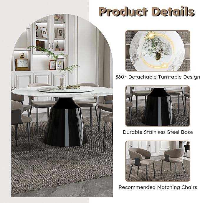 Ball & Cast 9-Piece Dining Set, Faux Marble Table - Image 6