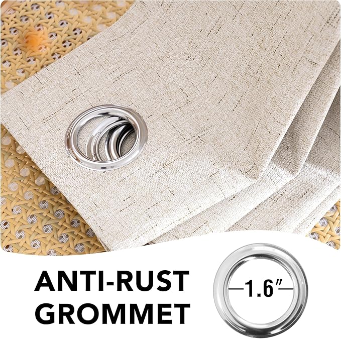 H.VERSAILTEX Linen Blackout Curtains Durable Thick Textured Linen Look 100% - Image 7