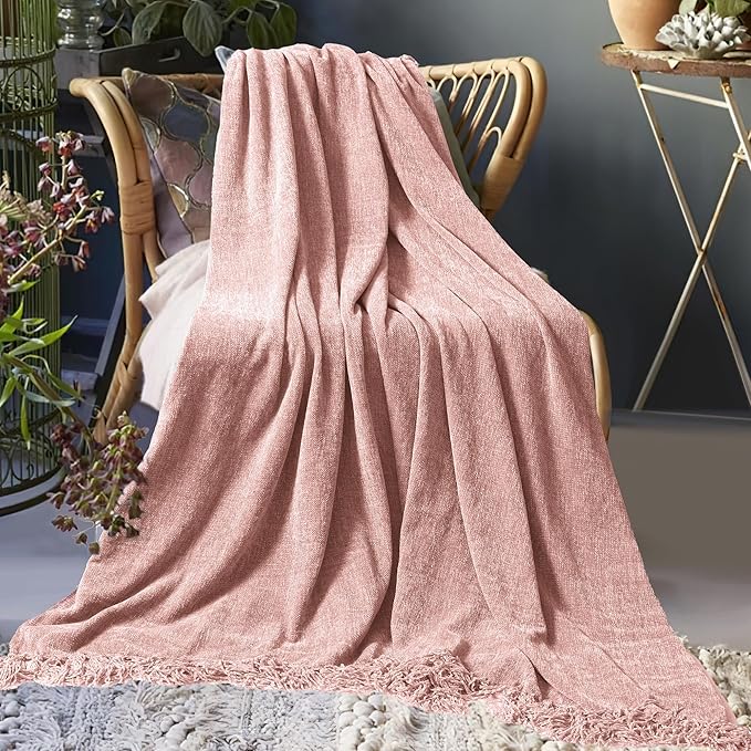 Chenille Throw Blanket for Couch 60"X 80" Twin, Soft Cozy Throws - Image 8