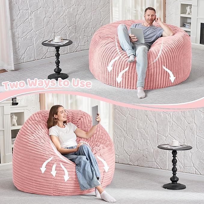 HABUTWAY 4FT Bean Bag Chair, Memory Foam Beanbag Chair - Image 6