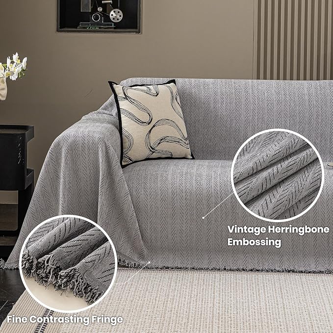 Nobildonna Sofa Cover Washable Soft Thicken Chenille Couch Cover - Image 3