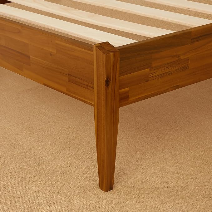 Bme Dinkee Wooden Queen Bed Frame, 15 Inch Height, Elegant Minimalist Modern - Image 7
