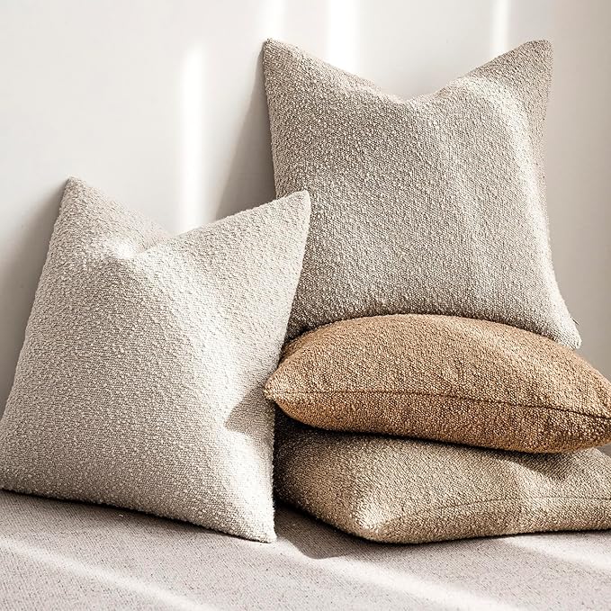 Foindtower Set of 2, Decorative Textured Boucle Throw Pillow Covers Accent - Image 6