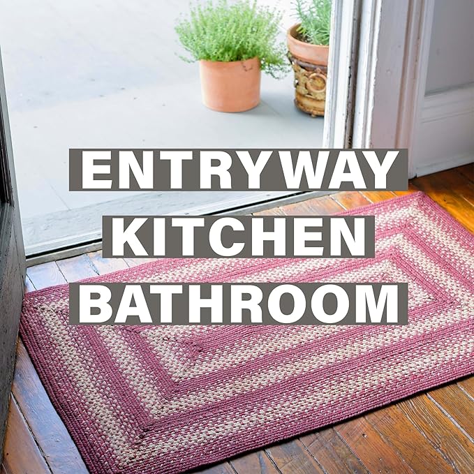 Autumn Maple Burgundy and Tan Oval Braided Rug, Everywhere - Image 7