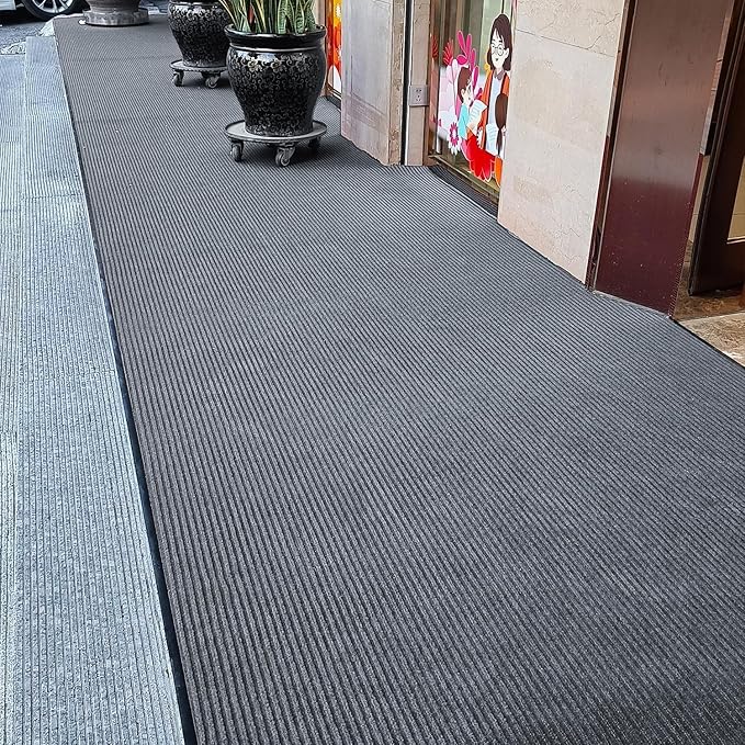 TANYOYO 4' X 6' Commercial Grade Door Floor Mat Brush Step Entrance Mat Vinyl - Image 2