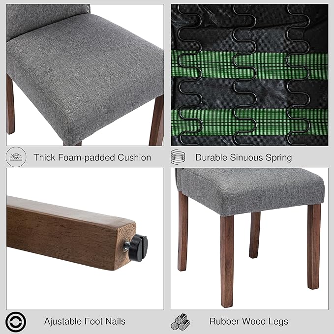 Stylish Upholstered Parsons Dining Chair - Image 6