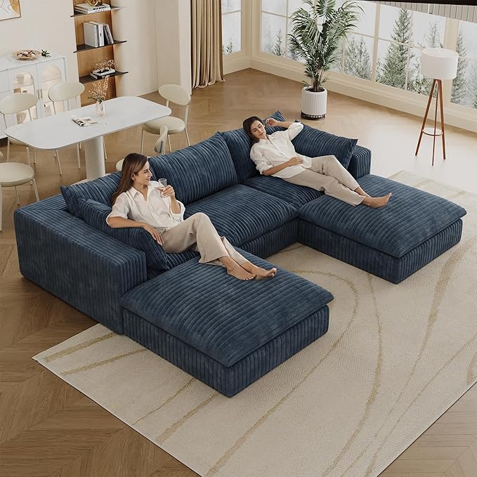 Down Filled Boneless Sectional Sofa Cloud Couch - Image 4