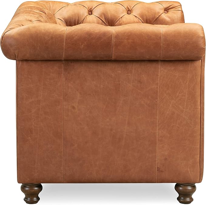POLY & BARK Lyon Leather Lounge Chair – Cognac Tan Full-Grain Leather - Image 5