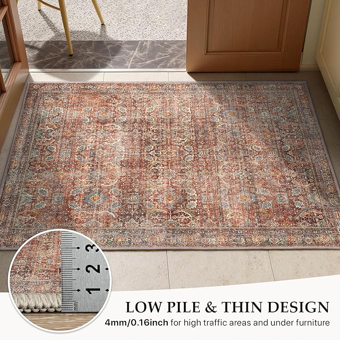 GENIMO 2x5 Runner Rugs for Hallway, Machine Washable Non Slip Vintage Rugs - Image 6