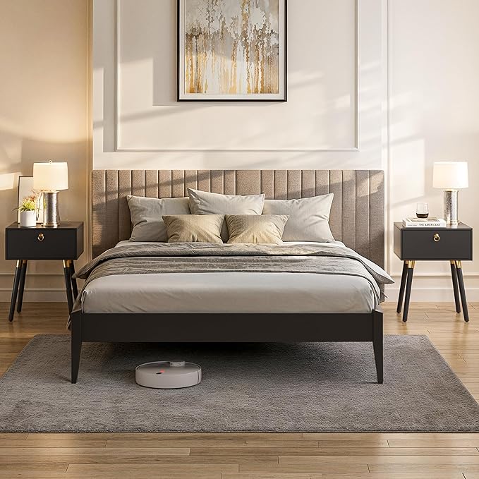 Bme Dinkee King Platform Bed Frame Wood 15 Inch by Bme