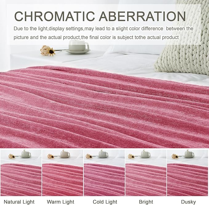 Chenille Throw Blanket for Couch 60"X 80" Twin, Soft Cozy Throws - Image 6